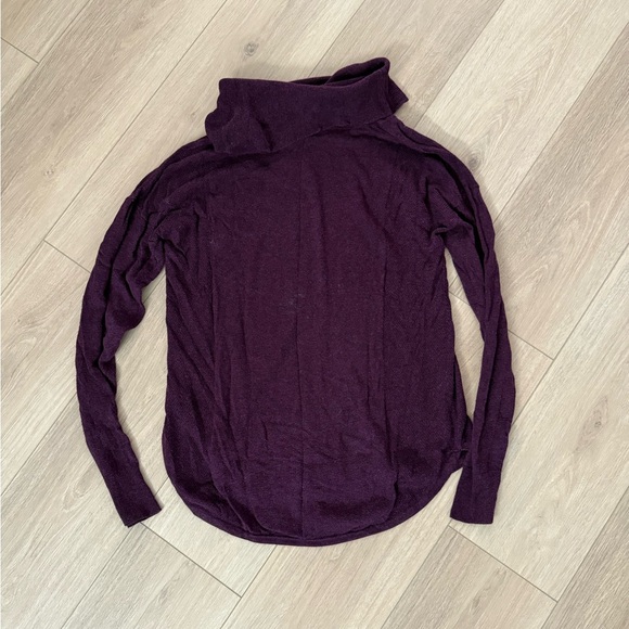 Leo & Nicole Deep Purple Cowl Neck Sweater - Picture 3 of 3